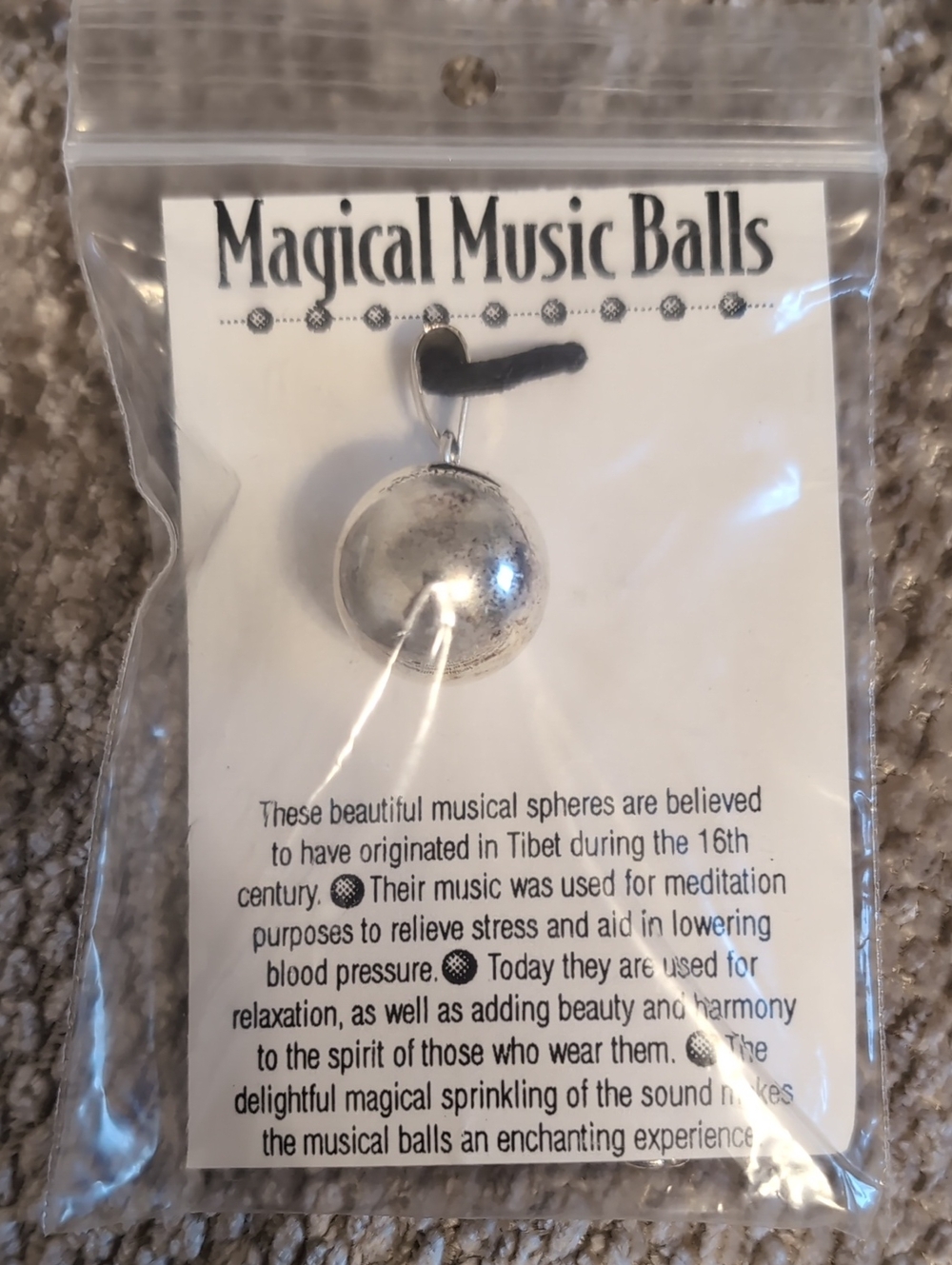Magical Music Balls Silver Meditation Sphere Pendant